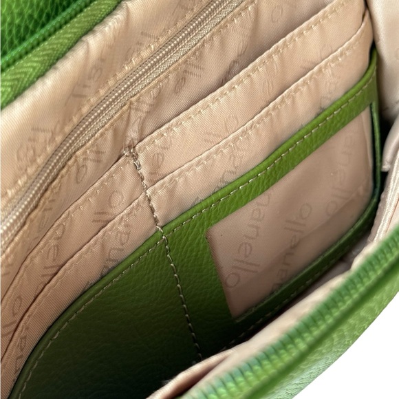 Tignanello lime green pebbled leather shoulder bag purse - Picture 3 of 7